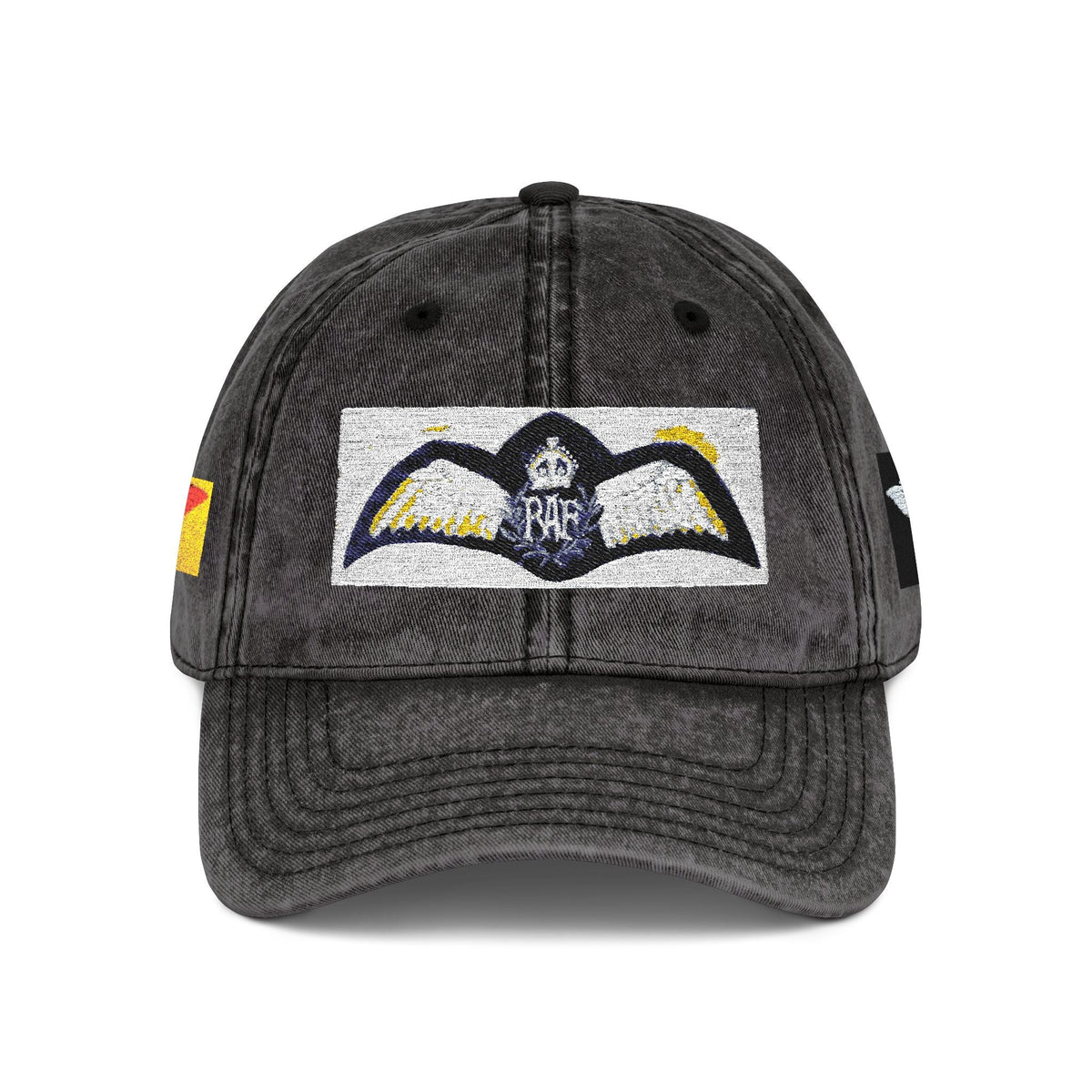 Vintage Embroidered Baseball Cap — Retro World War Two Royal Air Force Pilot Brevet Patch — product photograph