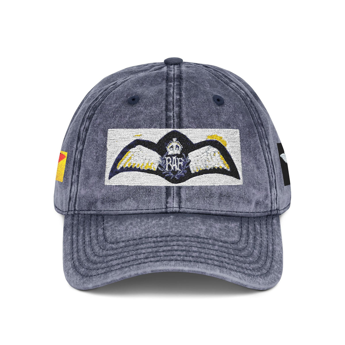 Vintage Embroidered Baseball Cap — Retro World War Two Royal Air Force Pilot Brevet Patch — product photograph