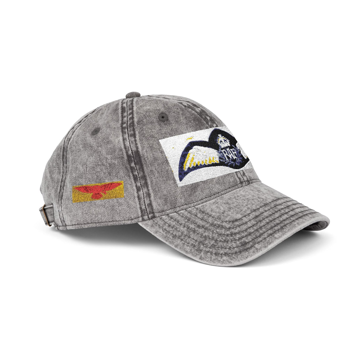 Vintage Embroidered Baseball Cap — Retro World War Two Royal Air Force Pilot Brevet Patch — product photograph