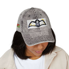 Artwork featuring Vintage Embroidered Bat Cap — Retro Baseball Hat with WW2 Royal Air Force Pilot Insignia