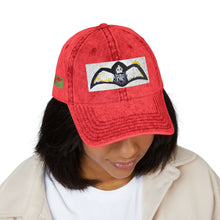 Artwork featuring Vintage Embroidered Bat Cap — Retro Baseball Hat with WW2 Royal Air Force Pilot Insignia