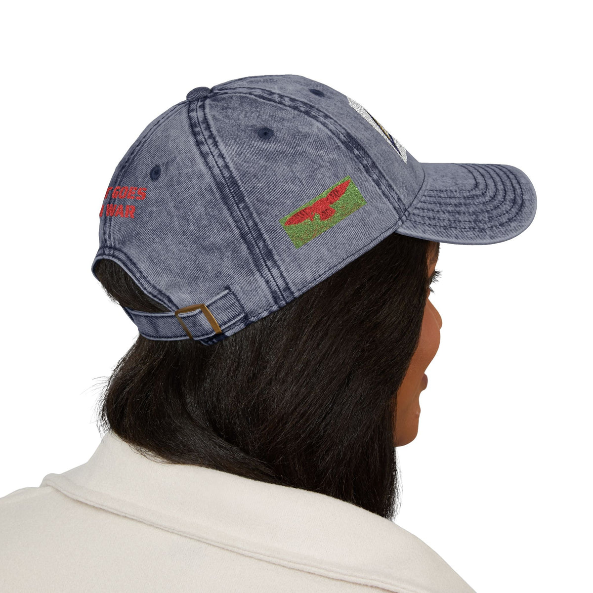 Vintage Embroidered Bat Cap — Retro Baseball Hat with WW2 Royal Air Force Pilot Insignia - Art goes to War