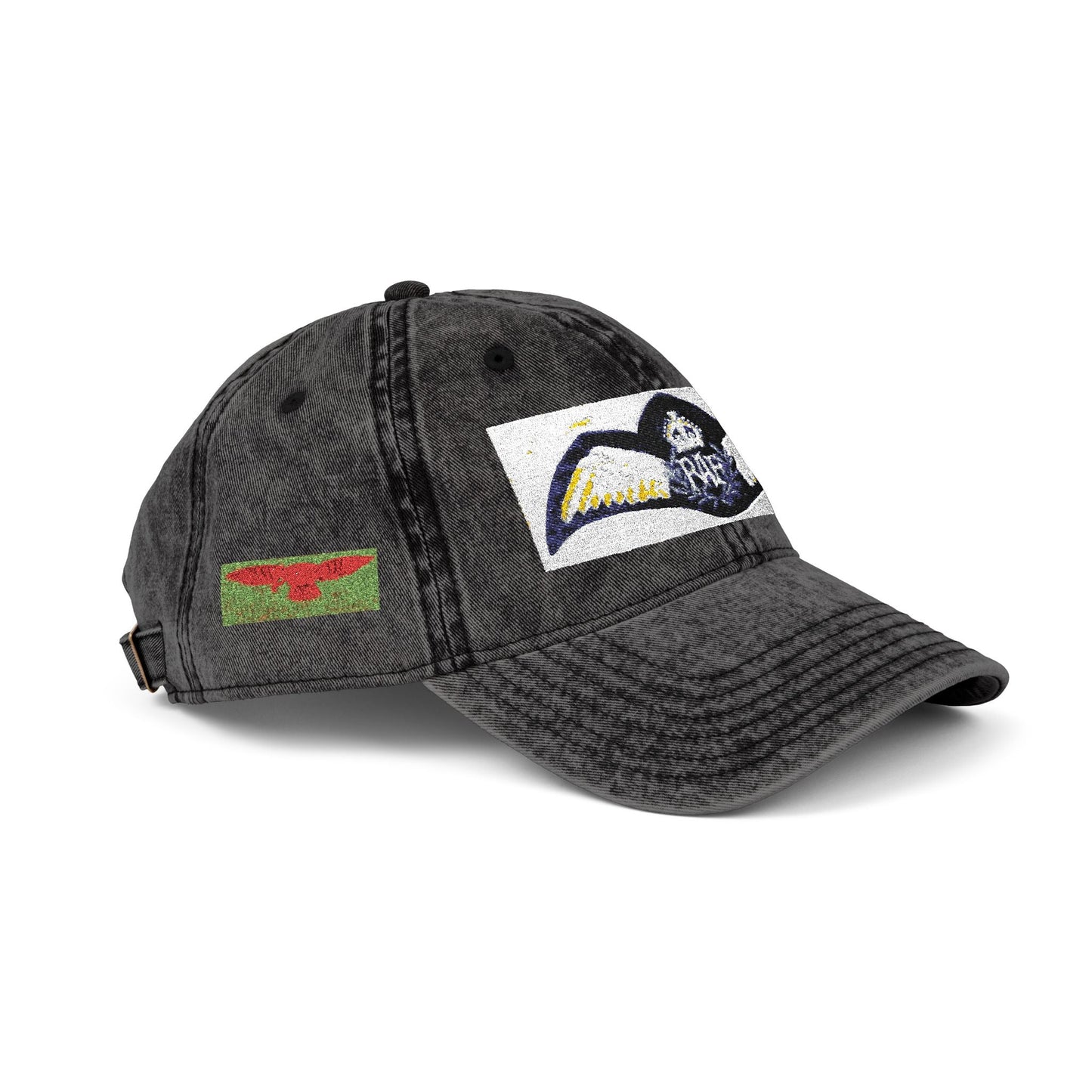 Vintage Embroidered Bat Cap — Retro Baseball Hat with WW2 Royal Air Force Pilot Insignia - Art goes to War