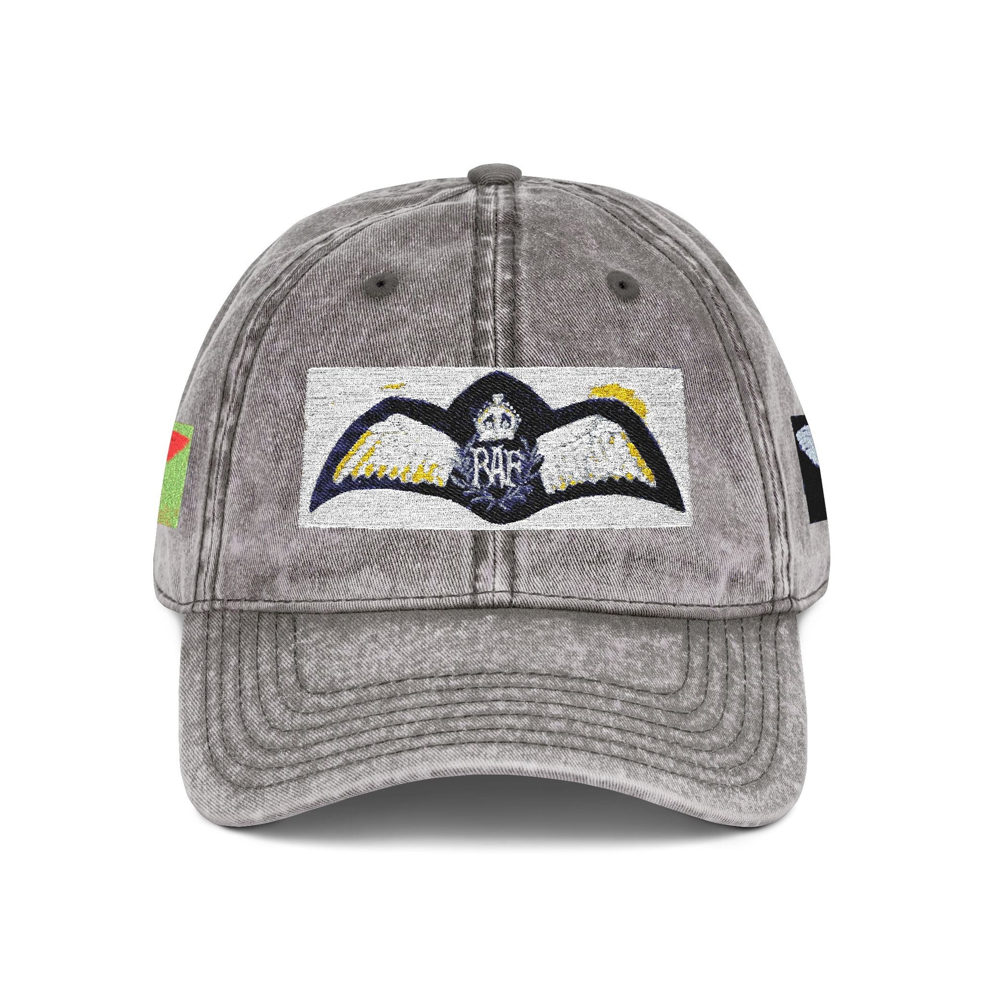 Vintage Embroidered Bat Cap — Retro Baseball Hat with WW2 Royal Air Force Pilot Insignia - Art goes to War