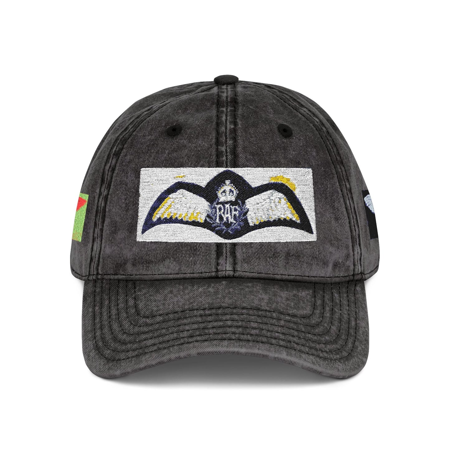 Vintage Embroidered Bat Cap — Retro Baseball Hat with WW2 Royal Air Force Pilot Insignia - Art goes to War