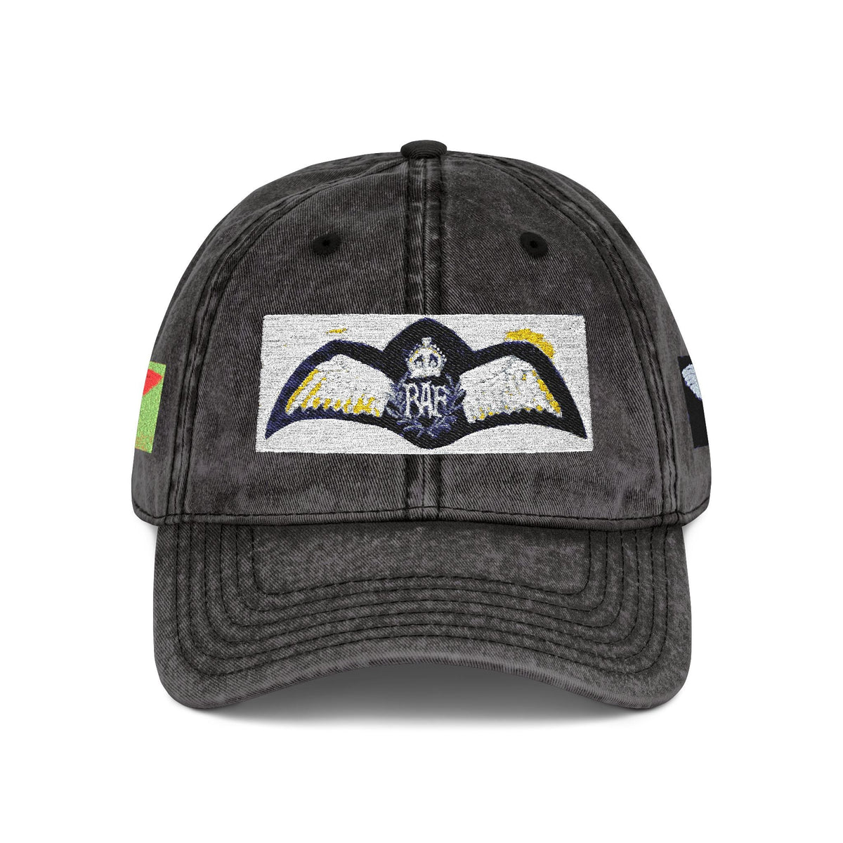 Vintage Embroidered Bat Cap — Retro Baseball Hat with WW2 Royal Air Force Pilot Insignia - Art goes to War