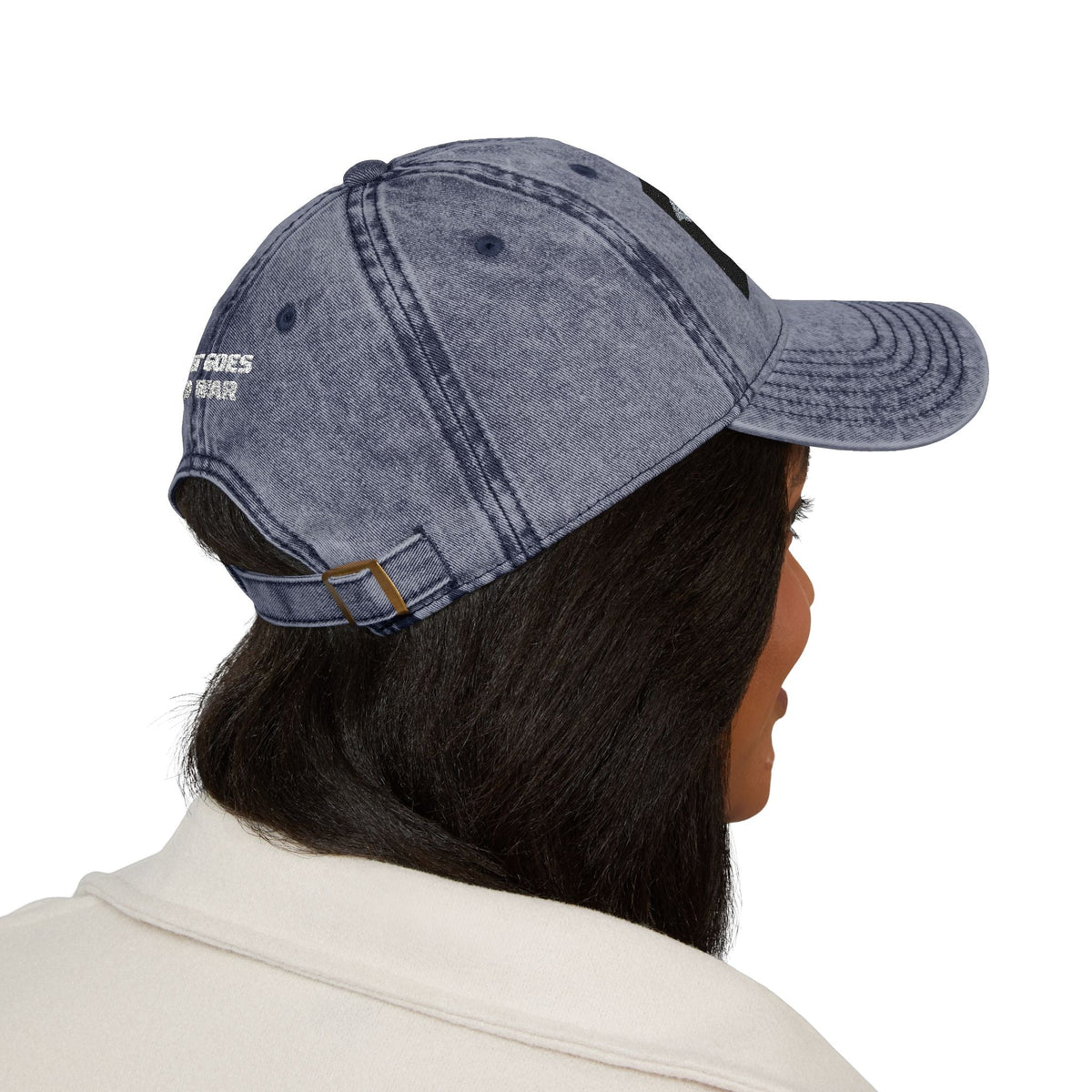 Vintage Embroidered Eagle Cap — Distressed Grey Baseball Hat with Blue Royal Air Force "Flying Albatross" - Art goes to War